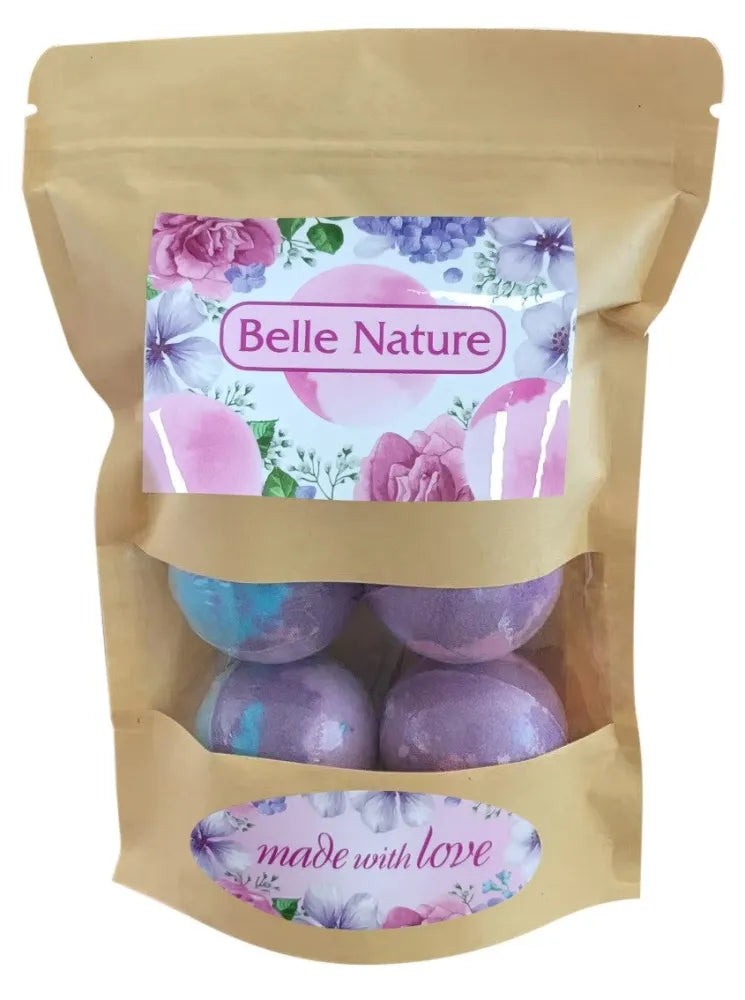 BELLE NATURE Putojančios vonios kamuoliukai 1 pakuotė - (6x50g) - Kosmetika