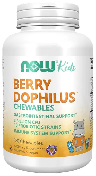 BerryDophilus Kids Chewables - 120 - NOW Foods - Papildai