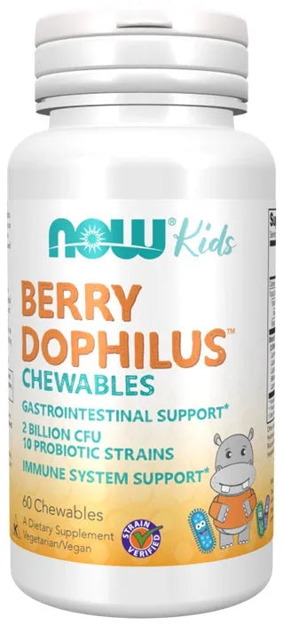 BerryDophilus Kids Chewables - 60 - NOW Foods - Papildai