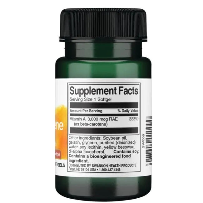 Beta Carotene - 10000 IU - N100 - karotinas - Swanson - Papildai