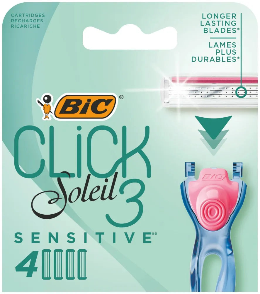 Bic System Refills for Click Soleil 3 Sensitive 1 pakelis - 4 vnt. - Kosmetika