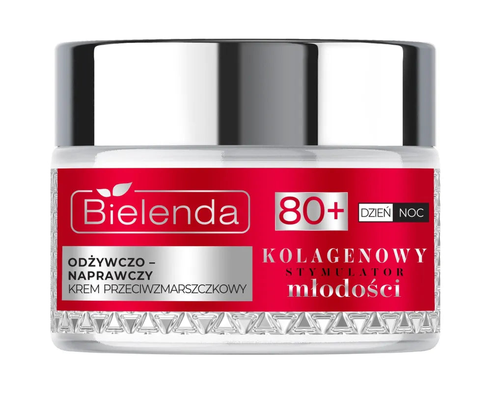 BIELENDA COLLAGEN SM Cream 80+ Maitinantis-atkuriantis dienos nakties kremas 50ml - Kosmetika