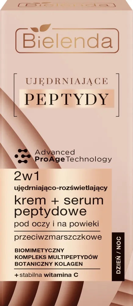 Bielenda Firming Peptides and Illuminating Cream - 2in1 Peptidų serumas akims ir vokams 15ml - Kosmetika
