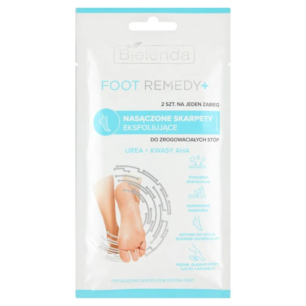 Bielenda Foot Remedy+ Mirkyti eksfoliaciniai kojinės sukietėjusioms pėdoms - 1 procedūrai pakuotė - 2 vnt. - Kosmetika