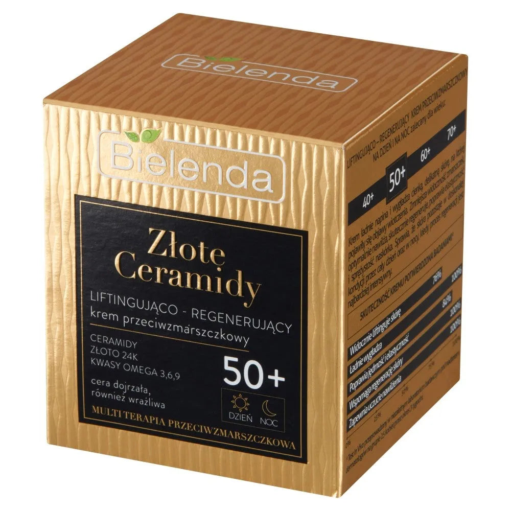 Bielenda Golden Ceramides Lifting-Regenerating Anti-Wrinkle Cream 50+ dienai ir nakčiai 50ml - Kosmetika