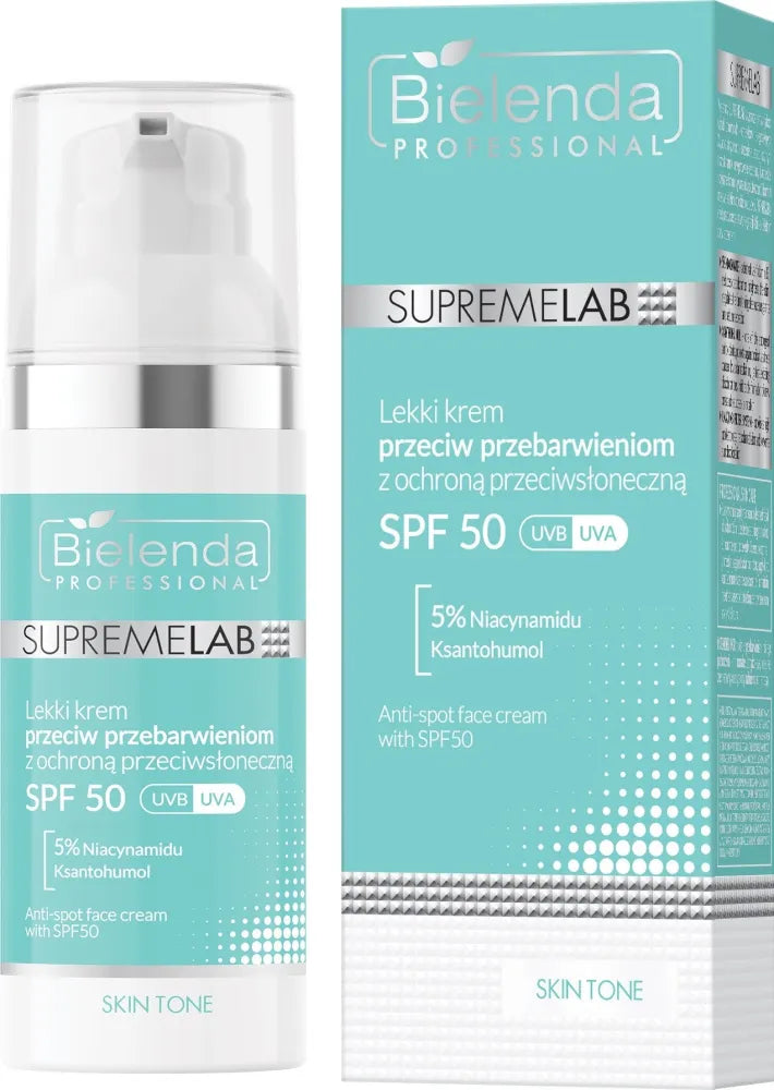 BIELENDA PROFESSIONAL Supremelab Skin Tone Light Anti-Pigmentation Cream with SPF50 UVA/UVB 50 ml. - Kosmetika