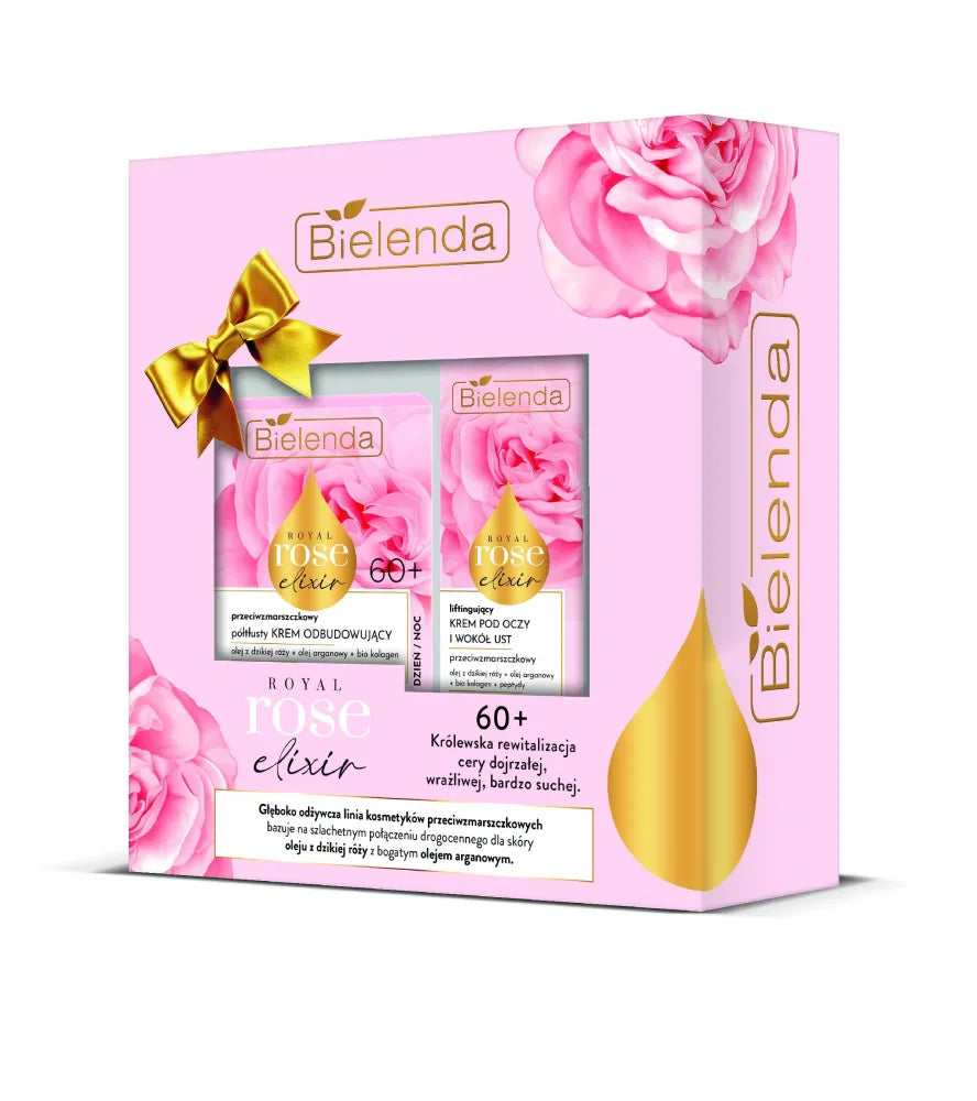 BIELENDA Royal Rose Elixir 60+ dovanų rinkinys (dieninė ir naktinė kremas 50ml + akių 15ml) - Kosmetika