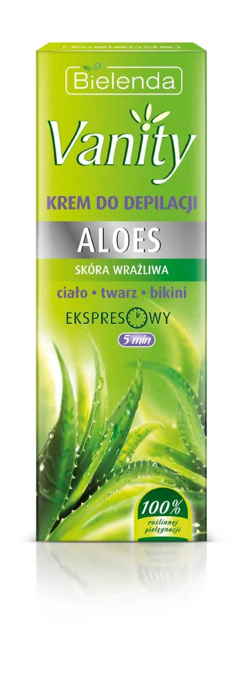 Bielenda Vanity Cream saugiamam plaukų šalinimui jautriai odai Aloe 100 ml - Kosmetika