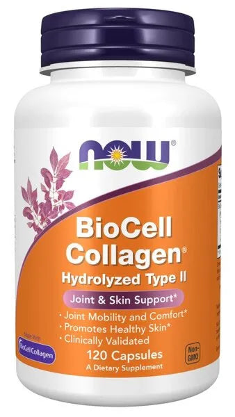 BioCell Collagen Hydrolyzed Type II - 120 caps - NOW Foods - Papildai