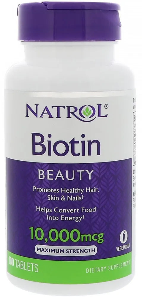 Biotin 10000mcg - 100 tabs - Natrol - Papildai
