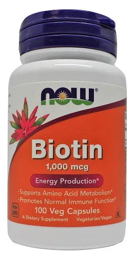 Biotin 1000mcg - 100 vcaps - NOW Foods - Papildai