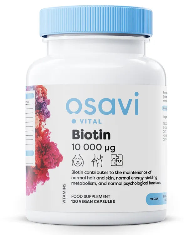 Biotin 10mg Extra Strength - 120 vegan caps - Osavi - Papildai