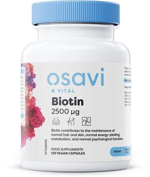 Biotin 2500mcg - 120 vegan caps - Osavi - Papildai