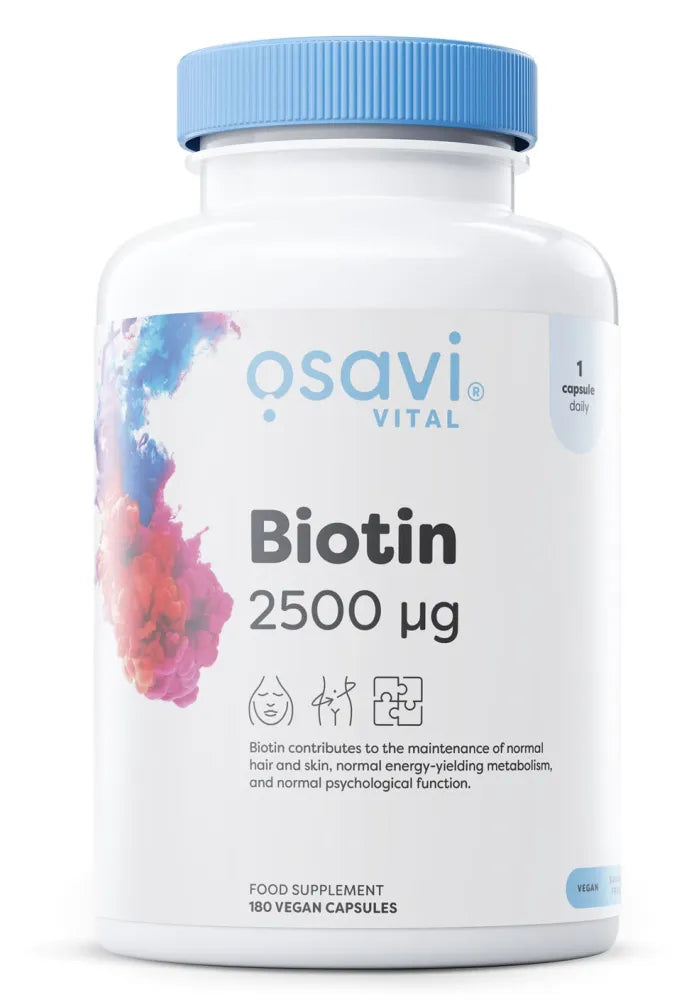 Biotin 2500mcg - 180 vegan caps - Osavi - Papildai