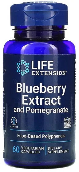 Blueberry Extract with Pomegranate - 60 vcaps - Life Extension - Papildai