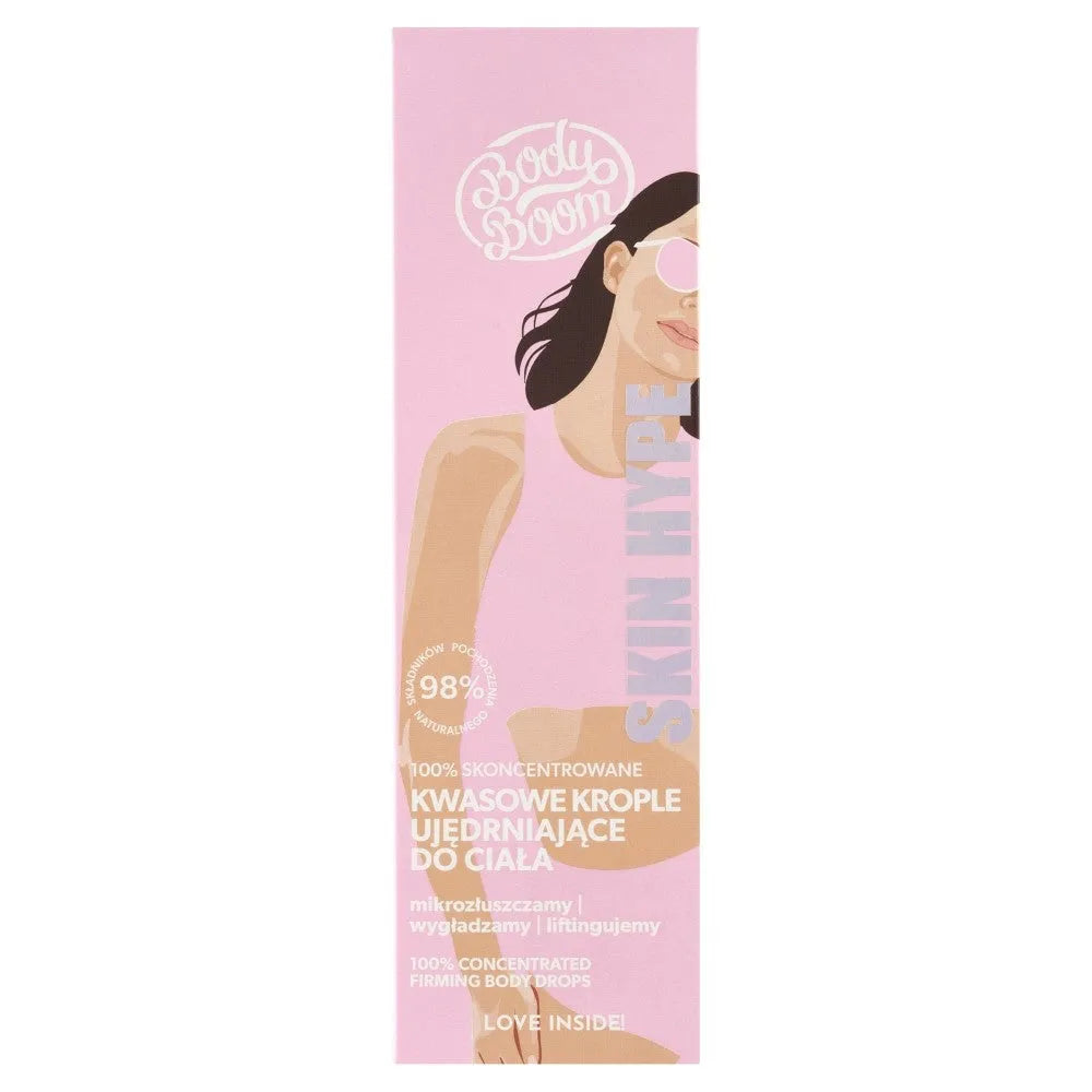 BODY BOOM Skin Hype Rūgštiniai stangrinamieji kūno lašai (100% koncentruoti) 100ml - Kosmetika