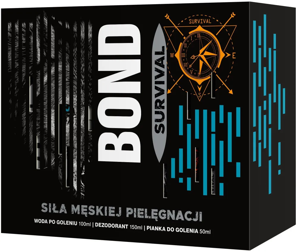 BOND Išgyvenimo Vyrų dovanų rinkinys - Aftershave 100 ml + Deodorantas 150 + Skustuvo putos 50 - Kosmetika