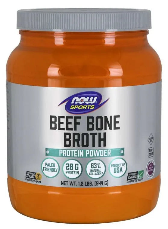 Bone Broth Beef Powder - 544g - NOW Foods - Papildai