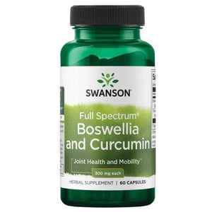 Boswellia and Curcumin - Bosvelija ir Ciberžolė - 300 mg - N60 - Swanson - Papildai