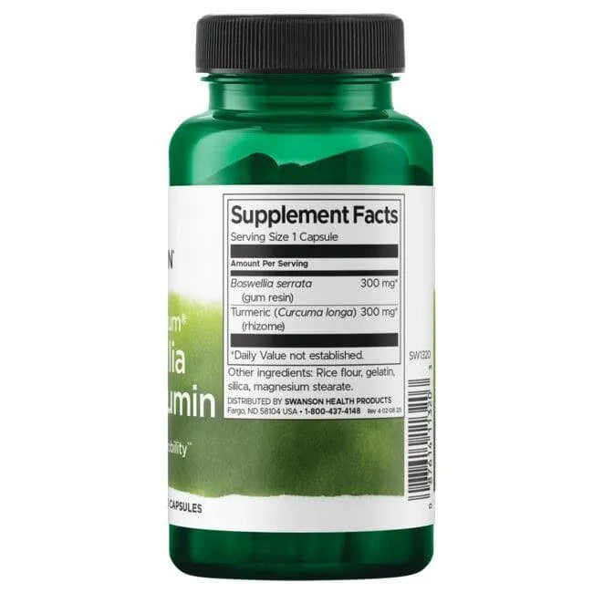 Boswellia and Curcumin - Bosvelija ir Ciberžolė - 300 mg - N60 - Swanson - Papildai