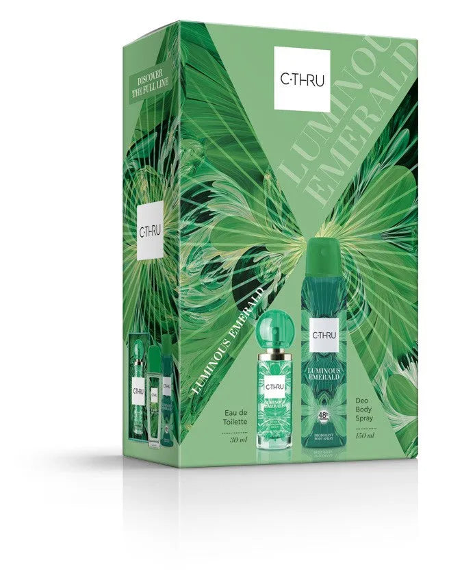 C-THRU Luminous Emerald Dovanų Rinkinys (Eau de Toilette 30ml + Deodorant Spray 150ml) - Kosmetika