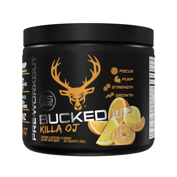 Bucked Up Pre-Workout, Killa OJ - 288g - Bucked Up