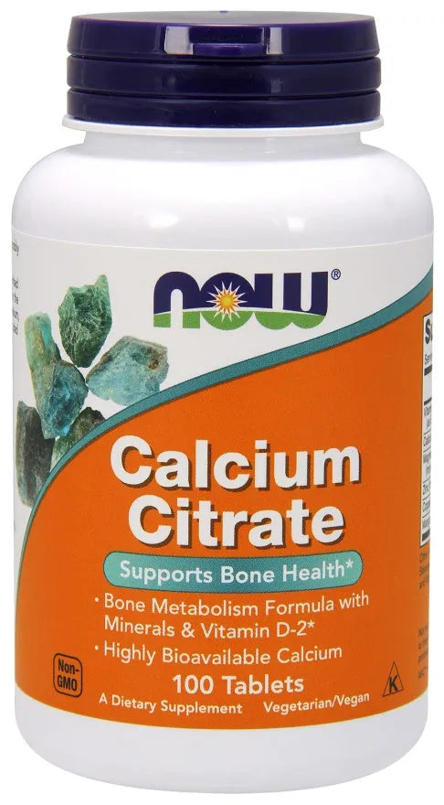 Calcium Citrate with Minerals & Vitamin D-2 - 100 tabs - NOW Foods - Papildai