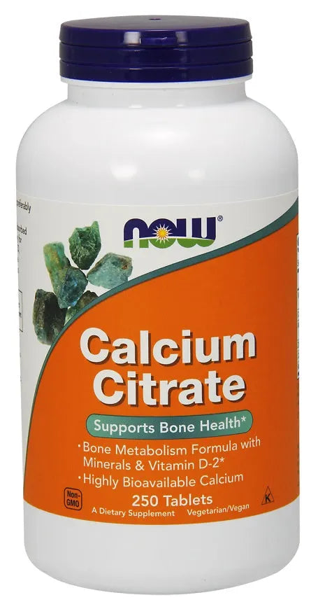 Calcium Citrate with Minerals & Vitamin D-2 - 250 tabs - NOW Foods - Papildai