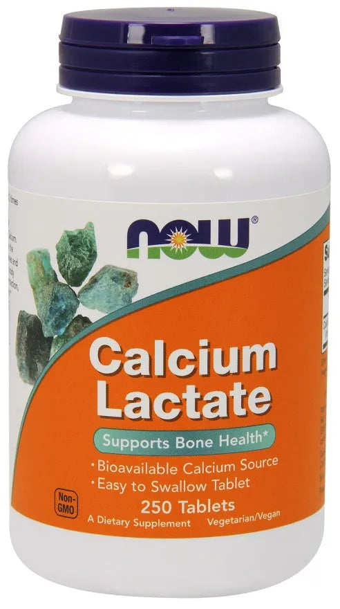 Calcium Lactate - 250 tablets - NOW Foods - Papildai