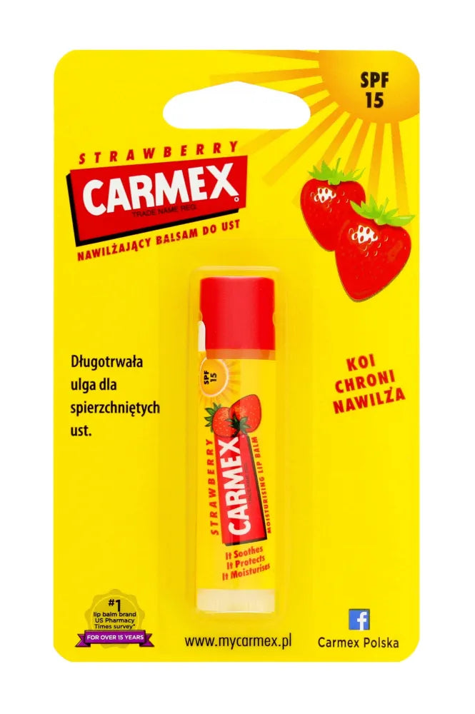 Carmex Protective lūpų balzamas Strawberry 4.25g - Kosmetika