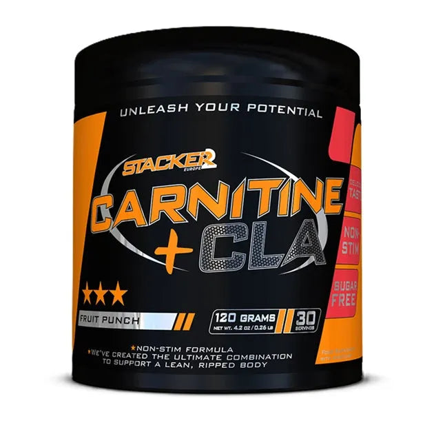 Carnitine + CLA Fruit Punch - 120g - Stacker2 Europe - Sporto papildai
