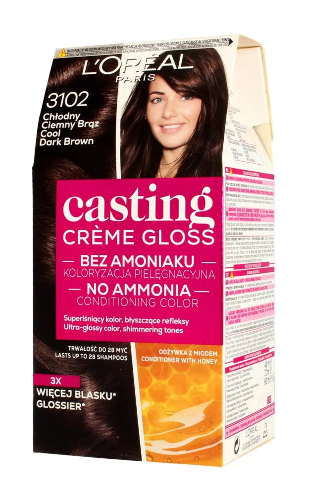 Casting Creme Gloss Dažymo kremas Nr. 3102 Šaltas tamsiai rudas 1 vnt. - Kosmetika