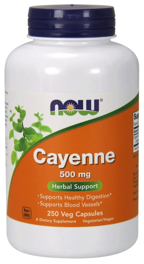 Cayenne 500mg - 250 vcaps - NOW Foods - Papildai