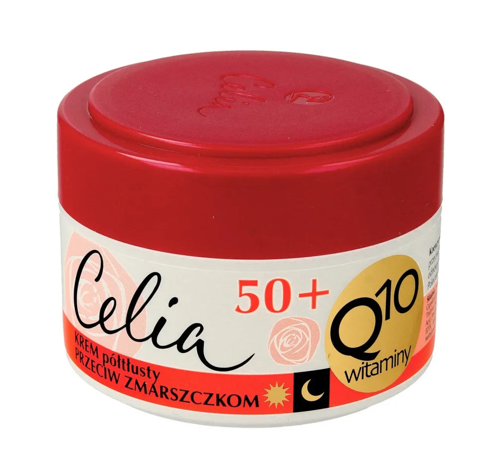 Celia Q10 Vitaminai 50+ Pusiau riebus kremas prieš raukšles dienai ir nakčiai 50ml - Kosmetika