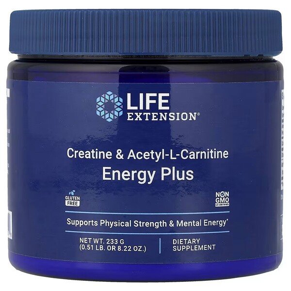 Creatine & Acetyl-L-Carnitine Energy Plus - 233g - Life Extension