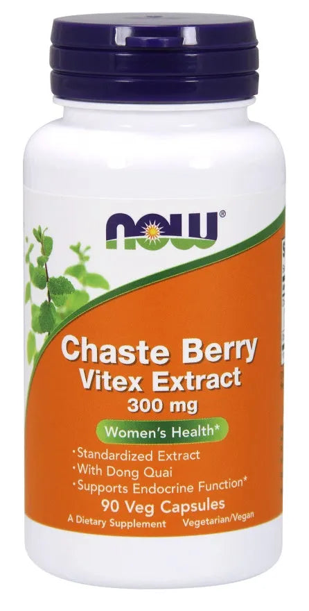 Chaste Berry Vitex Extract 300mg - 90 vcaps - NOW Foods - Papildai