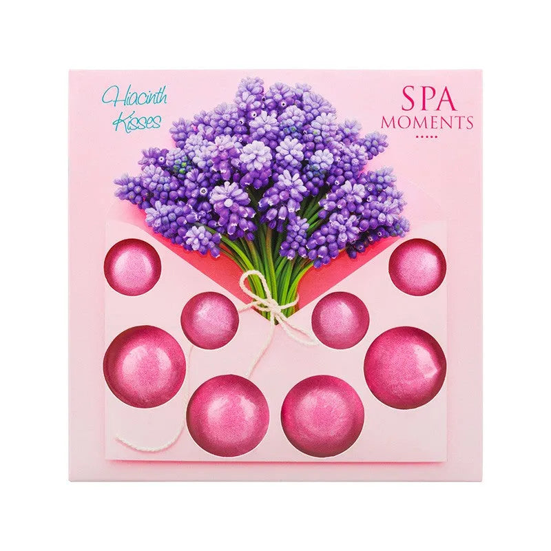 CHLAPU CHLAP Set of hyacinth kisses scented effervescent bath balls 1 op. - 8 pcs. - Vaikui ir mamai