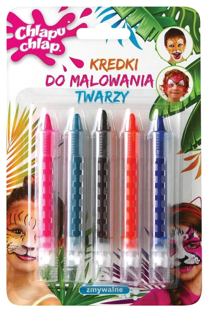 CHLAPU CHLAP Veido dažymo kreidelės - mergaitė 1op.-5vnt. - Kosmetika
