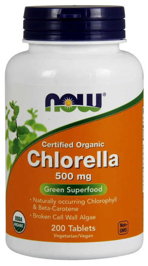 Chlorella 500mg - 200 tabs - NOW Foods - Papildai