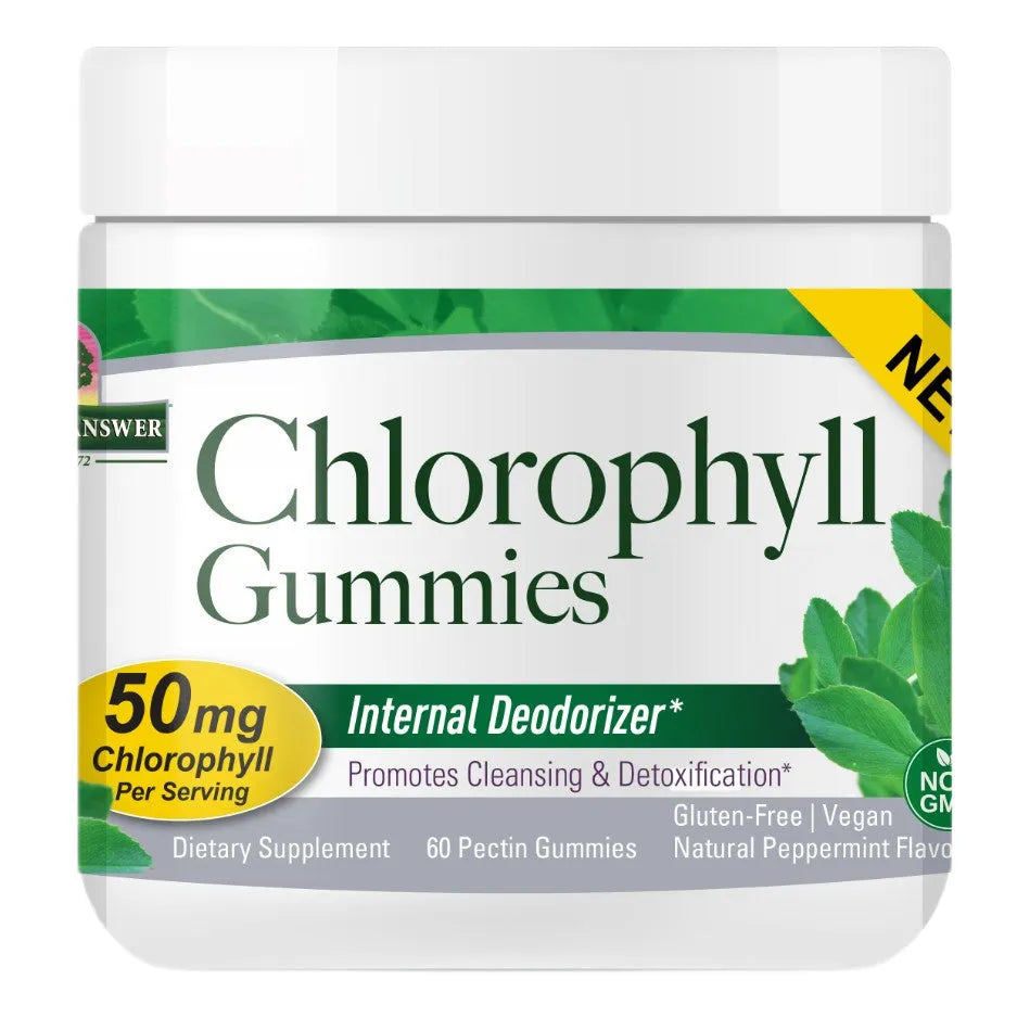 Chlorophyll Gummies 50mg (Natural Peppermint) - 60 pectin - Nature’s Answer - Papildai