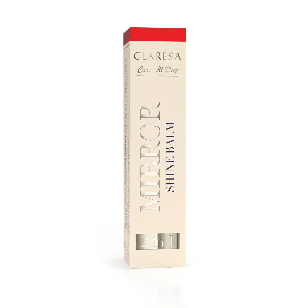 CLARESA Care All Day Mirror Shine Balm 2-in-1 lūpų blizgesio stiklas Queen of Hearts 3 g - Kosmetika