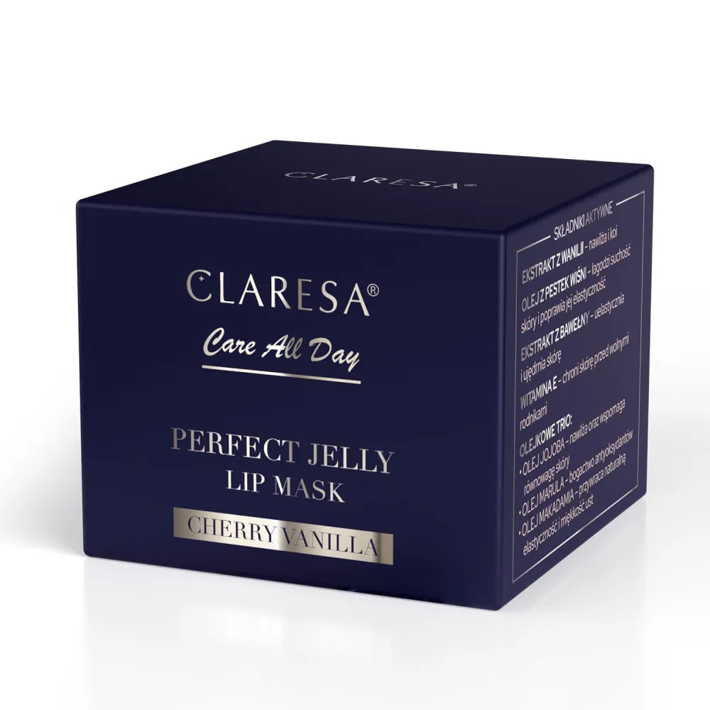 CLARESA Care All Day Perfect Jelly Lip Mask Intensyviai regeneruojanti gelio lūpų kaukė Vanilė ir vyšnia 9 g - Kosmetika