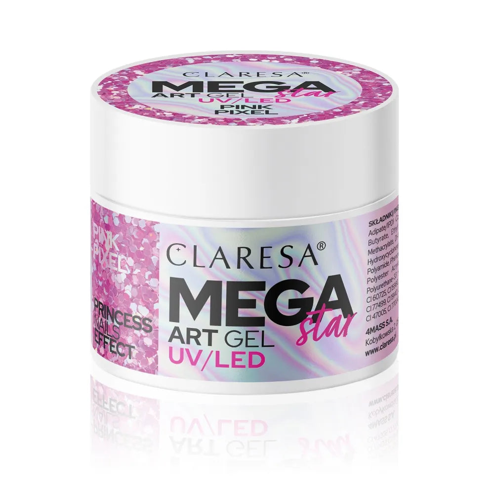 CLARESA N Dekoratyvinis gelis - Megastar Pink Pixel 10 g - Kosmetika