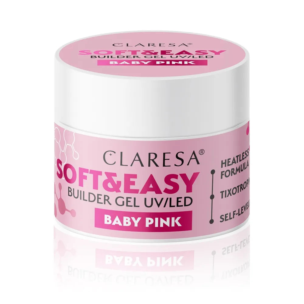 CLARESA Soft&Easy Builder Nagų Statybos Gelis - Kūdikio Rožinė 45g - Kosmetika