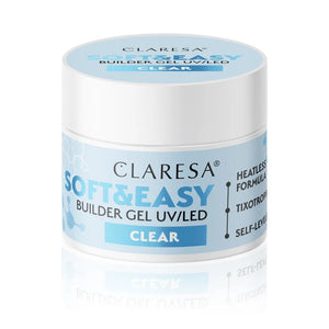 CLARESA Soft&Easy Builder Nagų Statymo Gelis - Skaidrus 90g - Kosmetika