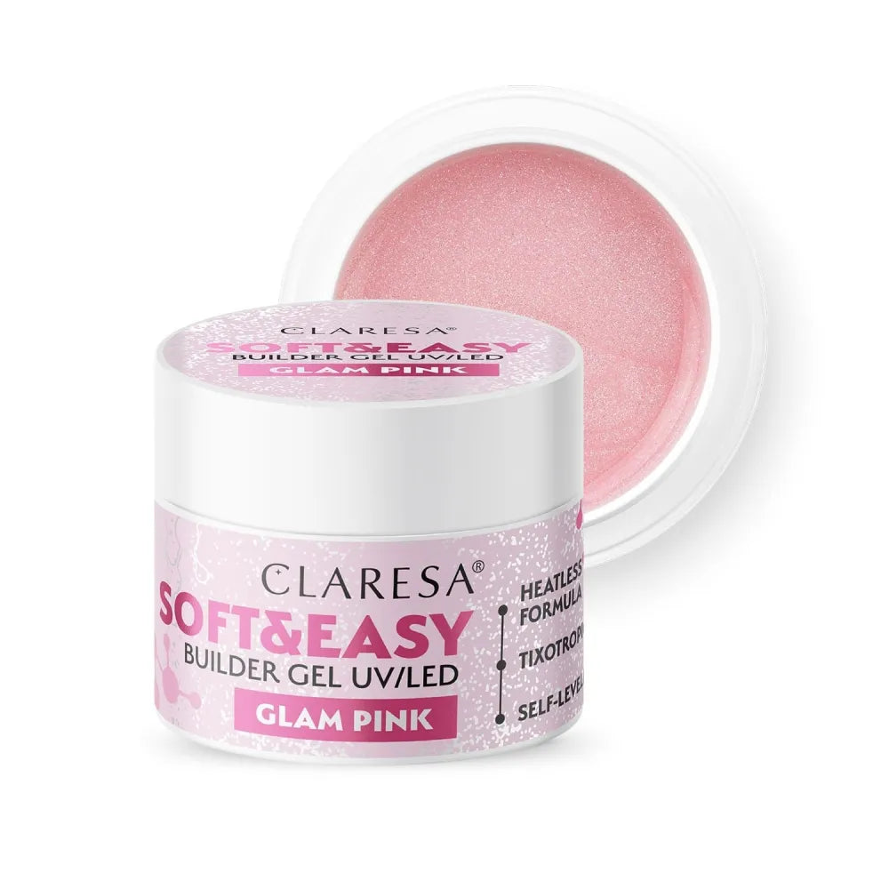 CLARESA Soft&Easy Builder Nail Gel - Glam Pink 45g - Kosmetika