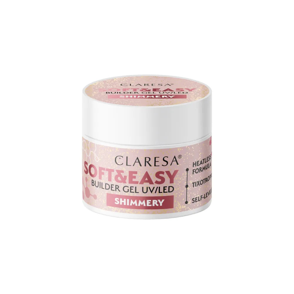 CLARESA Soft&Easy Builder Shimmery Nail Building Gel 45 g - Kosmetika