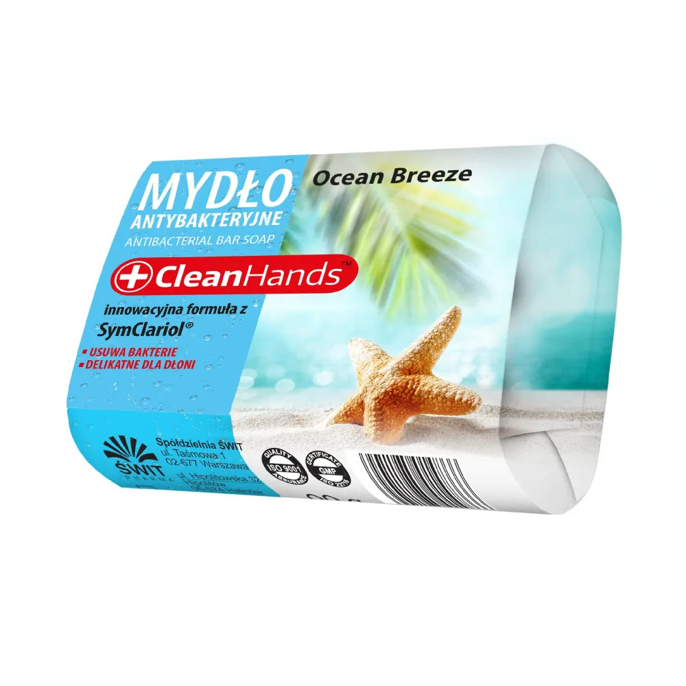 CLEAN HANDS Antibacterial bar soap vandenyno vėjas 90 g - Kosmetika