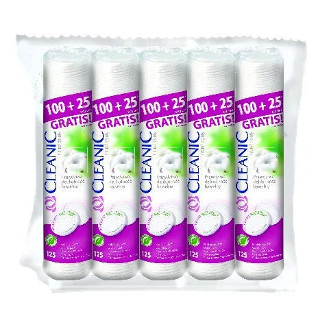 Cleanic Cosmetic vatos lapeliai 5 x 125 vnt. - Kosmetika