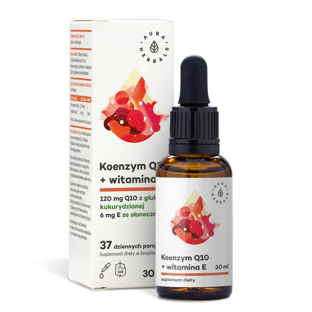 Coenzyme Q10 + Vitamin E Dietary supplement Drops 30 ml - AURA HERBALS - Papildai